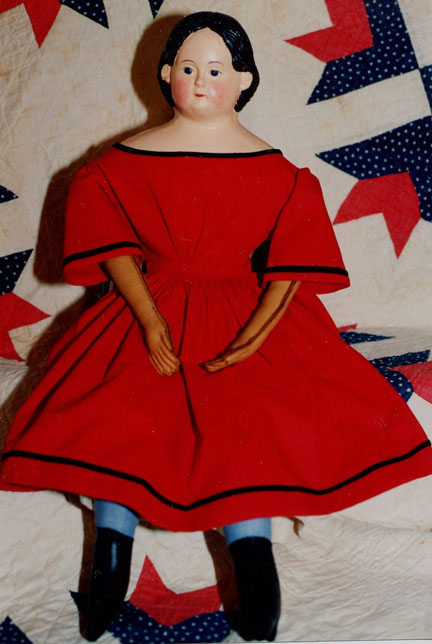 Brunette Greiner Paper Mache Doll